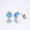 Luxury Delicate Opal CZ 925 Sterling Silver Stud Earrings